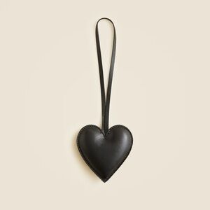 J. Crew Black Leather Heart Bag Charm
